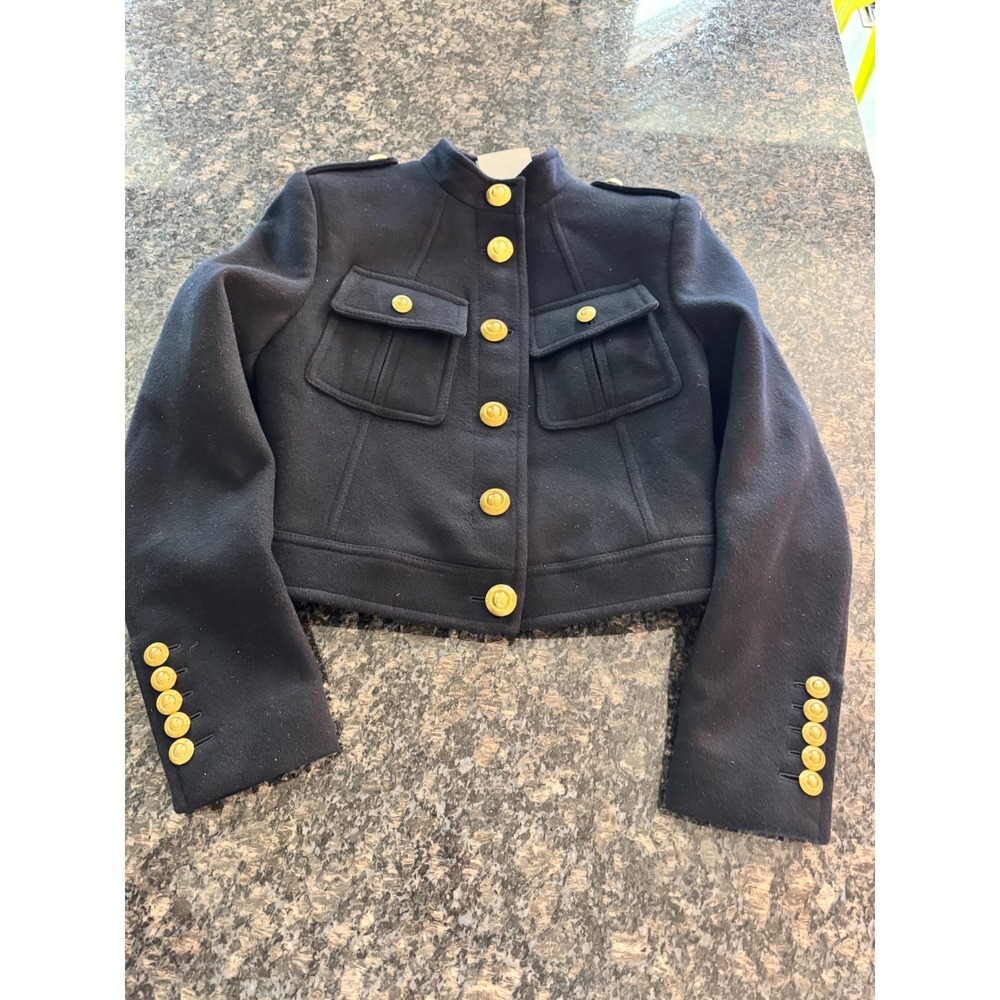 Tom Ford Midnight Blue Wool Military Cropped Jacket Gold Buttons CS1257 Size 36 - Picture 6 of 16